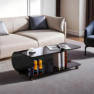 网红北欧简约现代艺术创意玻璃茶几可移动简易客厅个性家具小户型