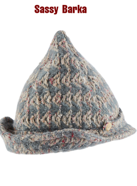 SassyBarka限量国现重工进阶版尖顶系带琼尼帽子男女复古编织几何
