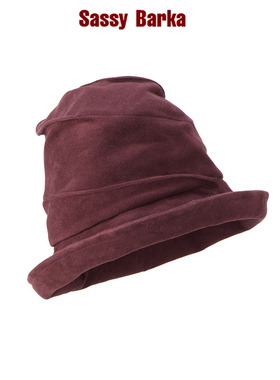 SassyBarka高阶版旋切大巫师勃艮第酒红立体剪裁设计帽子男女秋冬