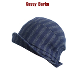 SassyBarka限量国现双卷短檐设计师款 条纹立体剪裁渔夫帽子男女