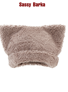 SassyBarka加厚长毛绒猫耳秋冬保暖防寒设计师款帽子男女限量