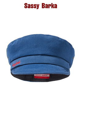 SassyBarka克莱因蓝高饱和亮色平顶短檐鸭舌帽子男女四季纯棉