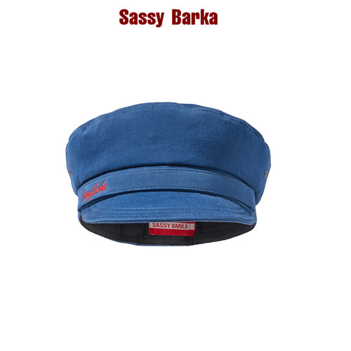 SassyBarka克莱因蓝高饱和亮色平顶短檐鸭舌帽子男女四季纯棉