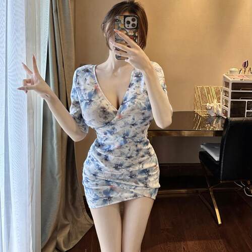 思瑞水墨青花加厚连衣裙