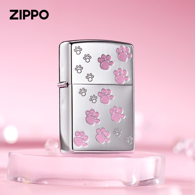 Zippo镜面猫爪防风煤油打火机