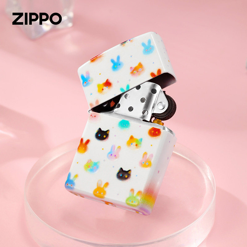 Zippo正品彩印毛球派对打火机