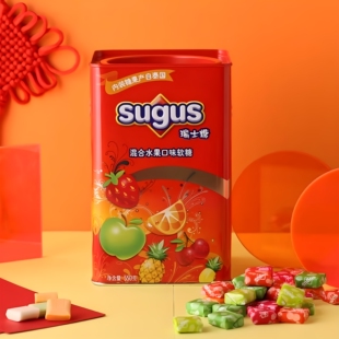 瑞士糖 Sugus混合水果味软糖550gVC果汁婚庆喜糖 六一节413g礼盒