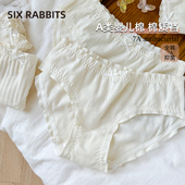 可爱日系短裤 抑菌纯棉底裆中腰三角裤 女7A全裤 六只兔子A类棉内裤