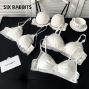 六只兔子蕾丝内衣女薄款显瘦胸罩收副乳防外扩白月光合集文胸套装