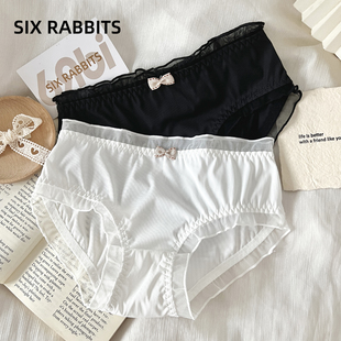 中腰全棉裆可爱少女三角裤 女日系性感学生短裤 内裤 六只兔子薄款