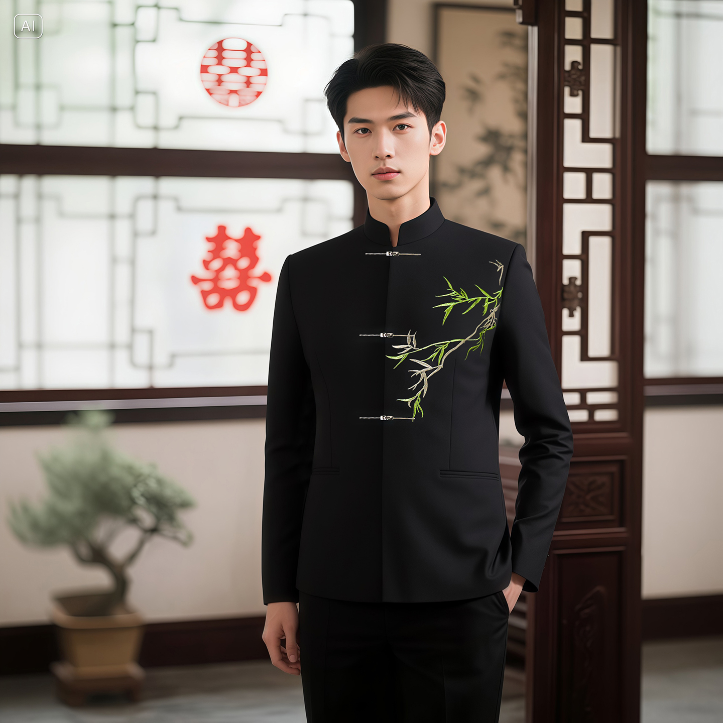 中山装2025新款中式西服套装