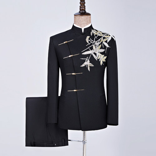 新中式男士结婚礼服中山装演出服