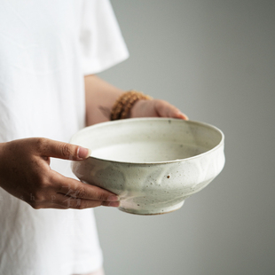 景德镇手工粗陶陶瓷碗茶碗泡茶碗饭碗大碗建水折边碗茶道茶具