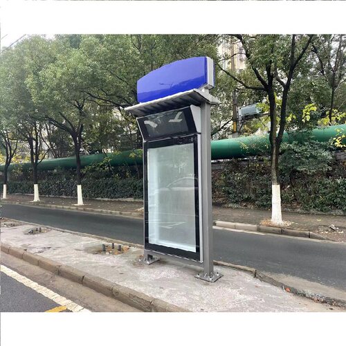 城市智慧公交亭乡镇不锈钢站台南京罗马柱仿古智能报站牌TB-Z009