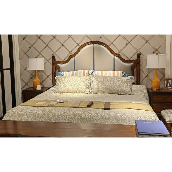 美式古典正品真皮床美舍