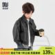 多多家男童皮衣外套2026春秋新款 儿童中大童宽松休闲夹克上衣秋装