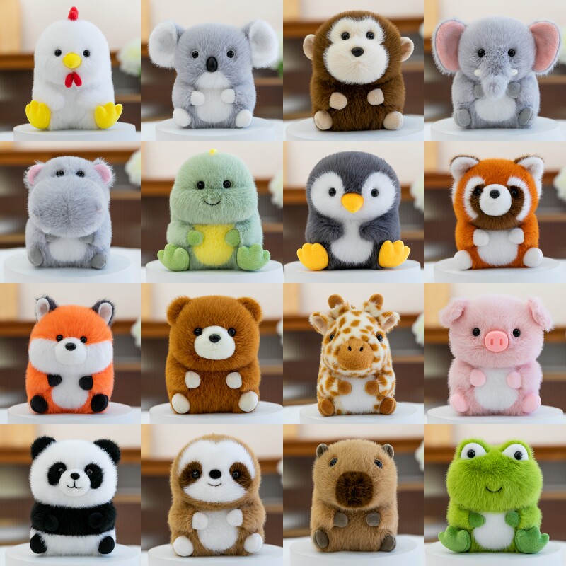 熊猫小猪大象动物毛绒公仔毛绒玩具车载桌伴玩偶娃娃儿童生日礼物