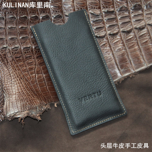 适用于威图METAVERTU手机套头层牛皮纬图web3手机壳防摔5g全包ivertu保护套Vertu手机壳黑色轻薄简约商务男女