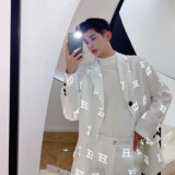 20年秋季新款时髦未来设计感强反光印花潮流西服上衣TF26上-P125，男装西服，星座1304（原C205）