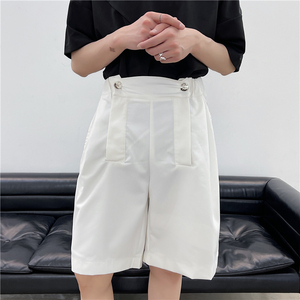 22年夏季新款潮流时尚个性设计双金属扣开片门襟西服短裤F78-P70图片