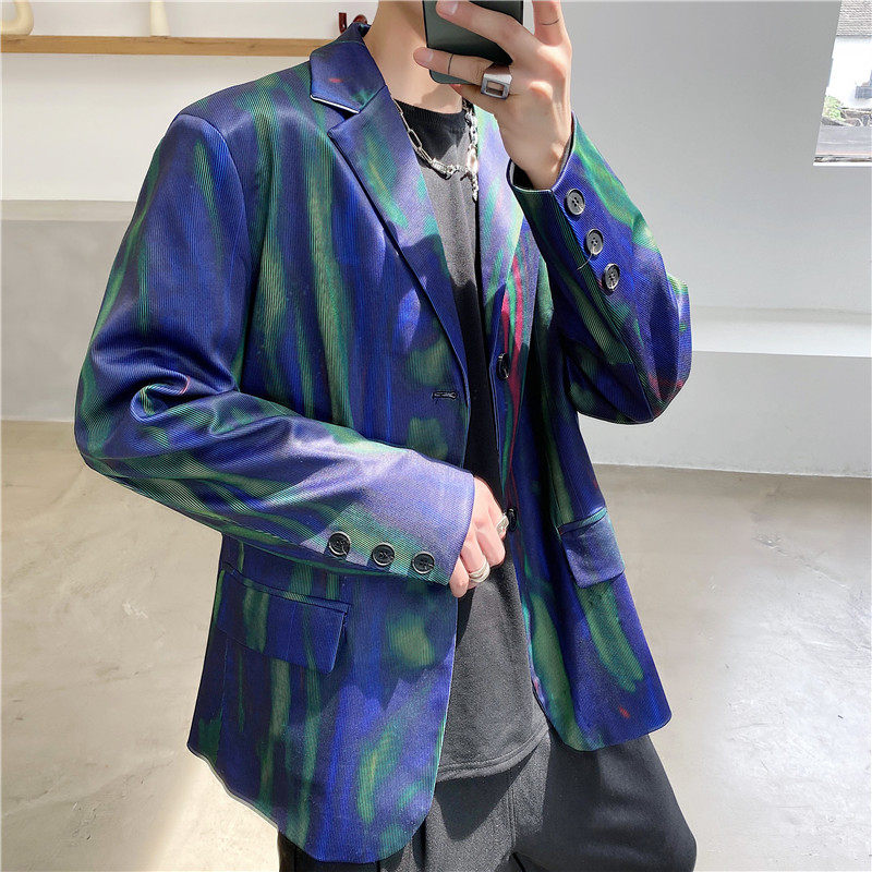 21年秋季新款定制数码晕染潮流个性宽松休闲多彩西服TF35-P125,男装西服,星座1304（原C205）
