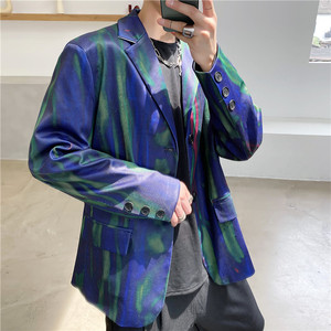 21年秋季新款定制数码晕染潮流个性宽松休闲多彩西服TF35-P125图片