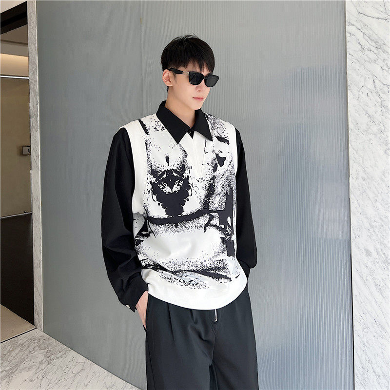 22年新款潮流时髦数码印花宽松休闲凉感可单穿可外穿马甲W06-P65,男装背心/马甲,星座1304（原C205）