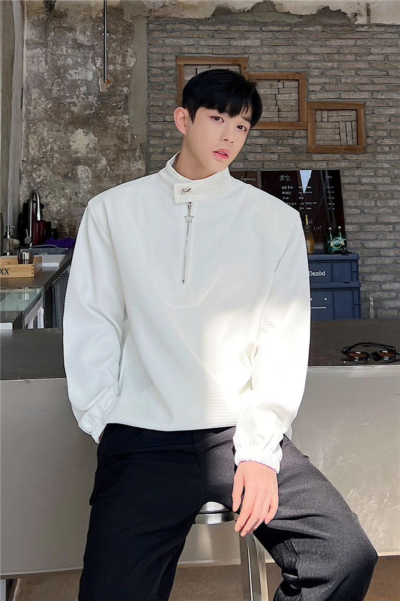 23春夏潮流时髦个性造型韩版宽松休闲金属装饰薄长袖卫衣H55-P80,男装卫衣,星座1304（原C205）