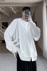 21年春季新款潮流个性设计小众假两件休闲宽松卫衣男女H09-P85图片
