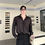 24年秋季新款潮流时髦个性光泽超滑带领带休闲造型衬衣S309-P80，男装衬衫，星座1304（原C205）