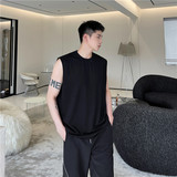 23夏新款潮流时髦小众设计单边双头拉链装饰韩版休闲背心W19-P60，男装背心/马甲，星座1304（原C205）