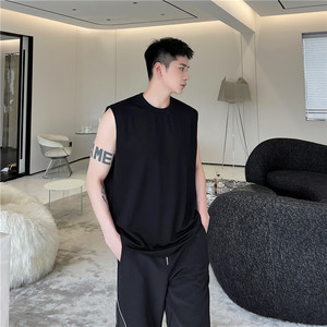 23夏新款潮流时髦小众设计单边双头拉链装饰韩版休闲背心W19-P60图片