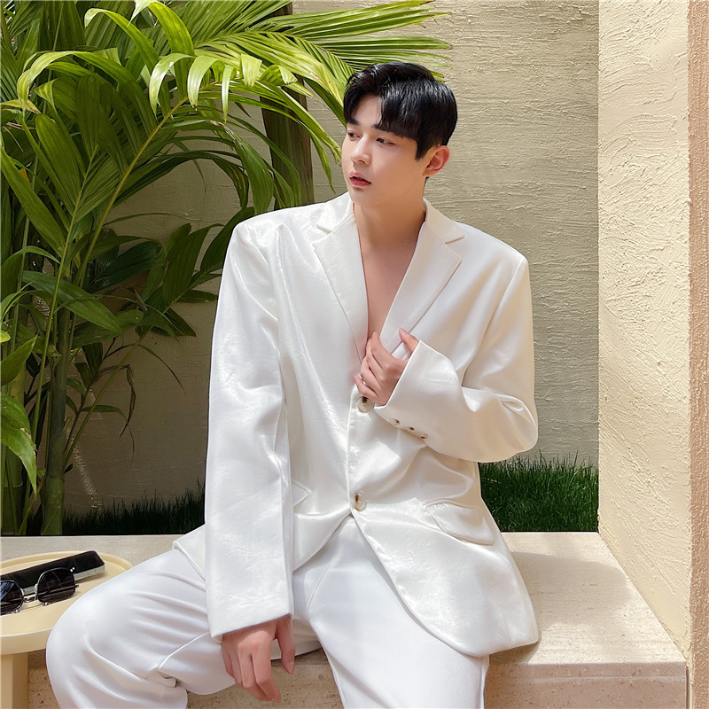 21年秋季新款潮流雅痞个性设计高亮缎面宽松休闲西装TF63-P125，男装西服，星座1304（原C205）