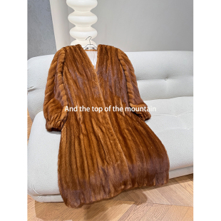 GHB「高山之巅」2024新款 中古皮草外套女VINTAGE复古 进口紫貂长款