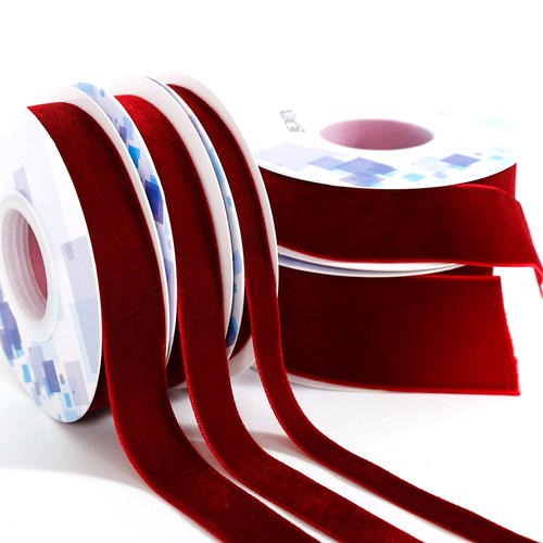 【花喜爱】红色植绒丝带高质感鲜花束绑带手工DIY花艺包装资材