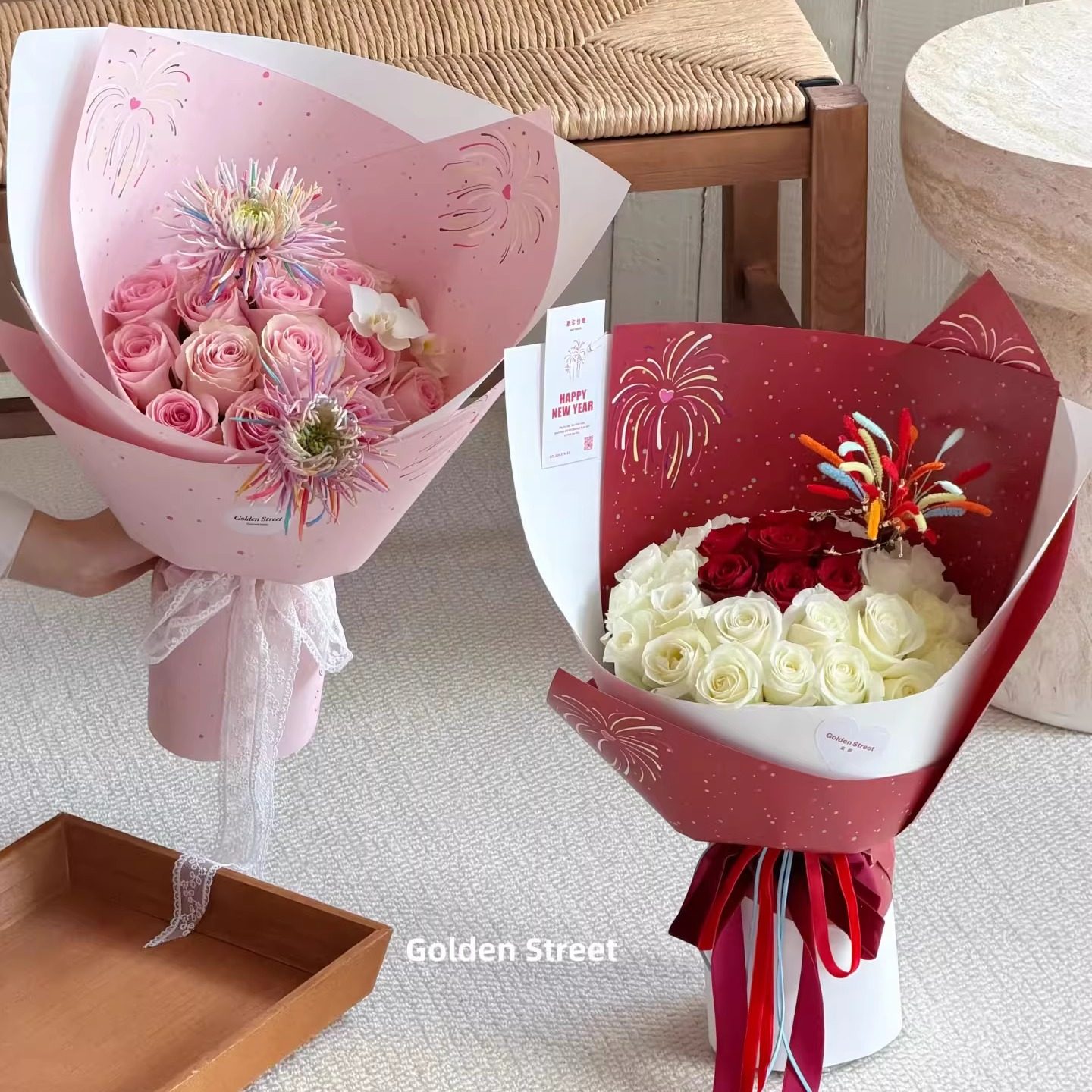 花喜爱【2026新年】跨年浪漫氛围感烟花纸鲜花束包花纸花艺资材,鲜花速递/花卉仿真/绿植园艺,花艺包装纸,淘宝优惠券,粉丝福利购,淘宝优惠卷