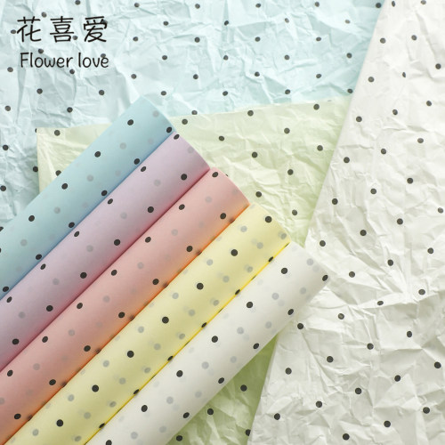 彩色圆点雪梨纸波点花艺包装内衬