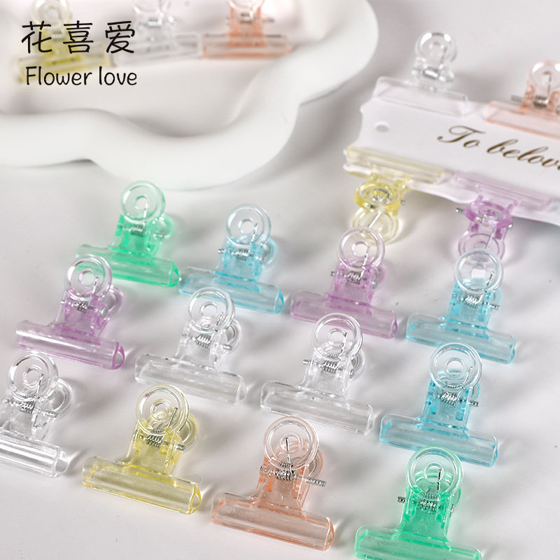 透明长尾卡片夹多巴胺彩色夹子