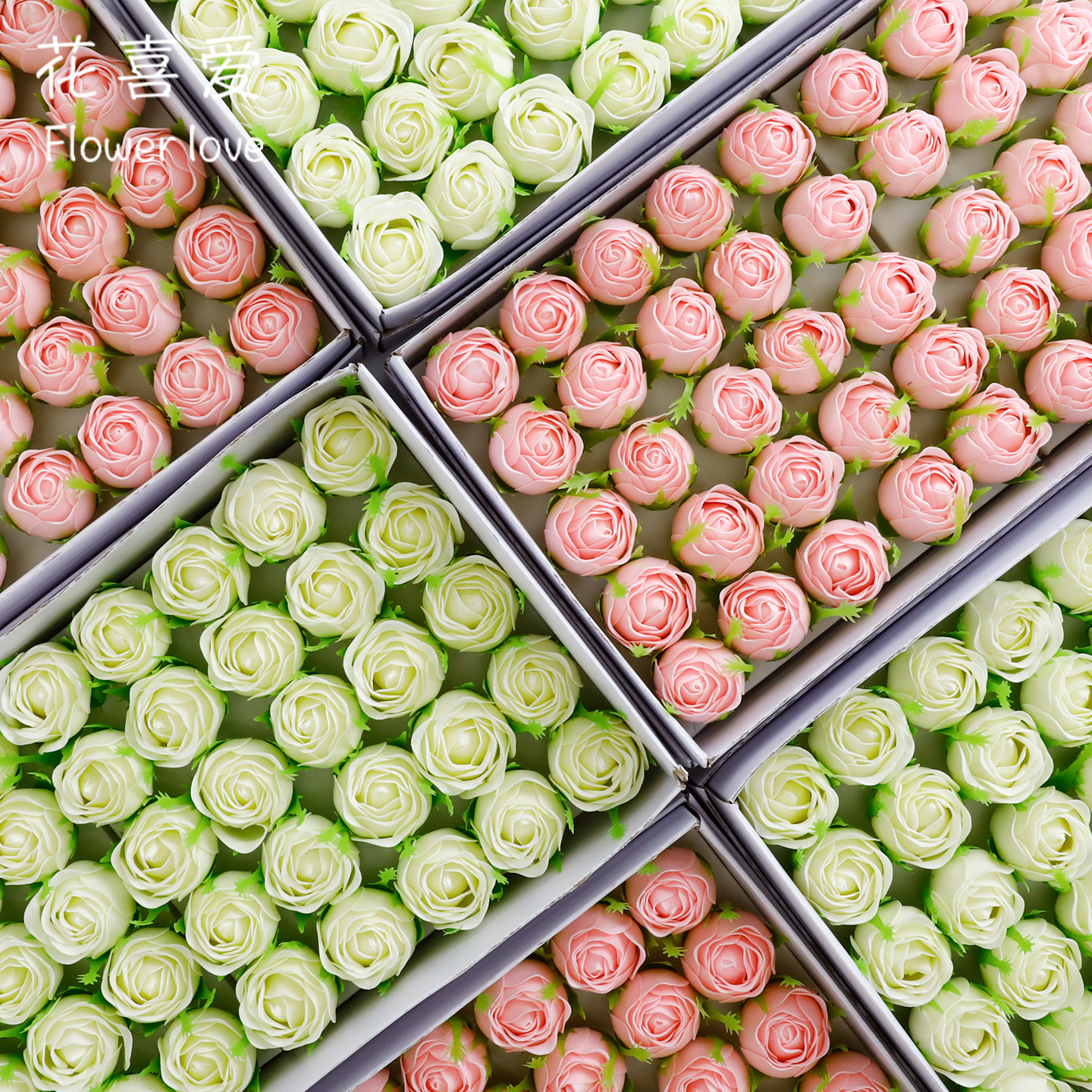 花喜爱 仙子之吻花束香皂花头翻瓣茶苞玫瑰花香薰花情人节手工diy