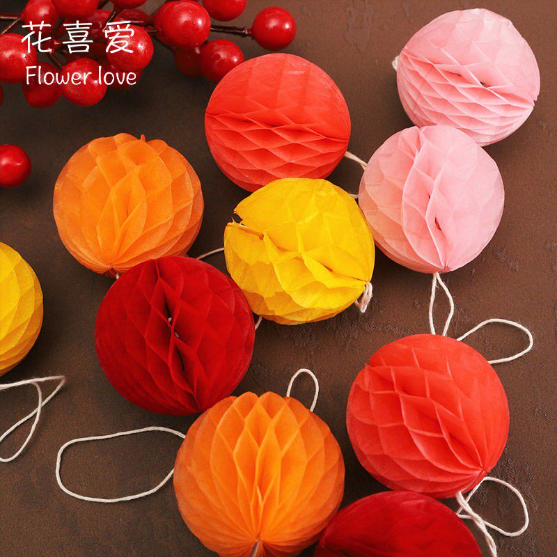 2026新年宵花装饰小灯笼彩色蜂窝纸灯笼年宵花装饰布置发财树挂件,鲜花速递/花卉仿真/绿植园艺,花艺材料,淘宝优惠券,粉丝福利购,淘宝优惠卷