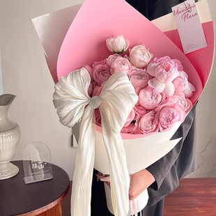 【花喜爱】雪缎涟漪·布料鲜花花束搭配diy蝴蝶结装饰花店资材