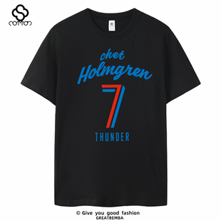 夏季篮球球星字母雷霆队切特霍姆格伦T恤7号大码运动霍姆格伦短袖