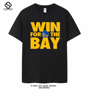 2025勇士队季后赛口号t恤短袖库里同款休闲篮球训练服男篮球大码