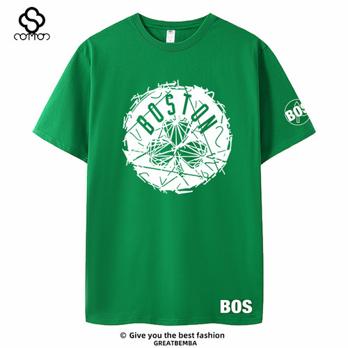 凯尔特人队短袖T恤波士顿篮球大码短袖T恤休闲杰伦布朗塔图姆夏季