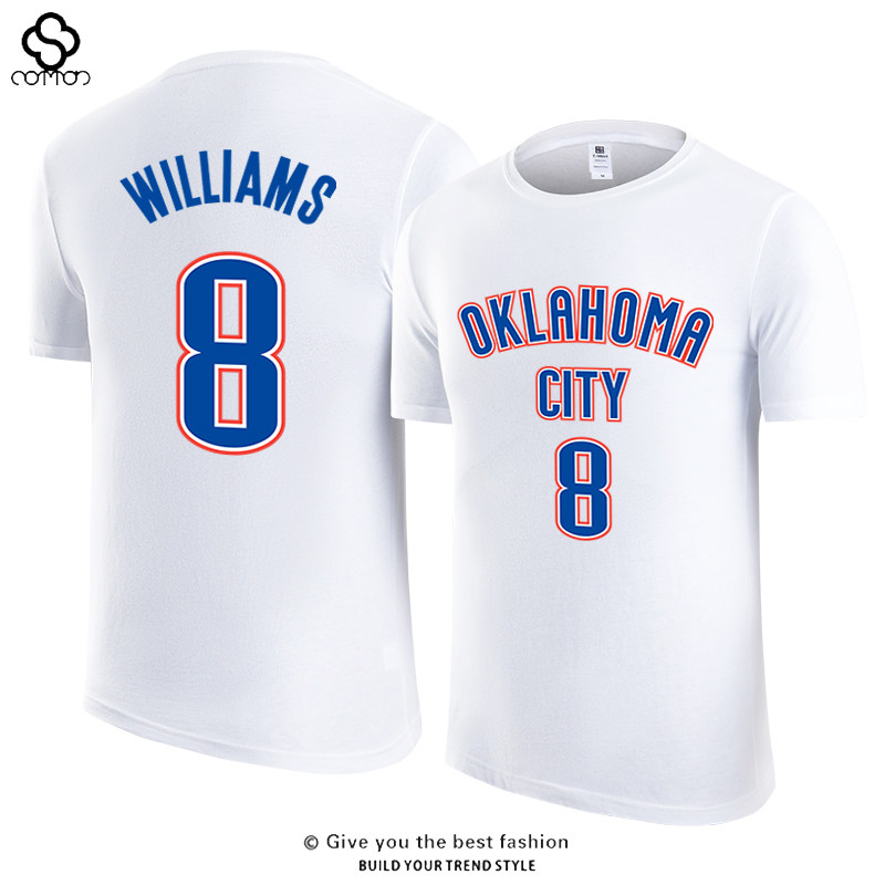 雷霆队杰伦威廉姆斯8号篮球短袖T恤男宽松球衣体恤运动大码潮夏季