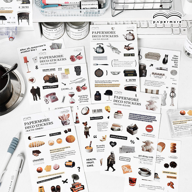 PaperMore 周末等待不干胶贴纸韩系手帐ins拼贴手机装饰素材英文,文具电教/文化用品/商务用品,贴纸/立体贴纸,淘宝优惠券,粉丝福利购,淘宝优惠卷