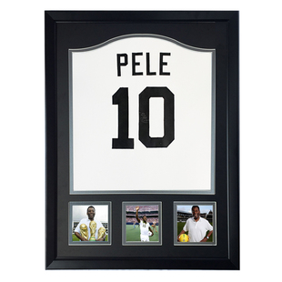 1977球王贝利 纽约宇宙 亲笔签名足球服 白色球衣 含SA证书 裱框