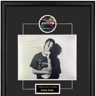 收藏 Travis Scott 亲笔签名照片裱框 Astroworld 含SA证书