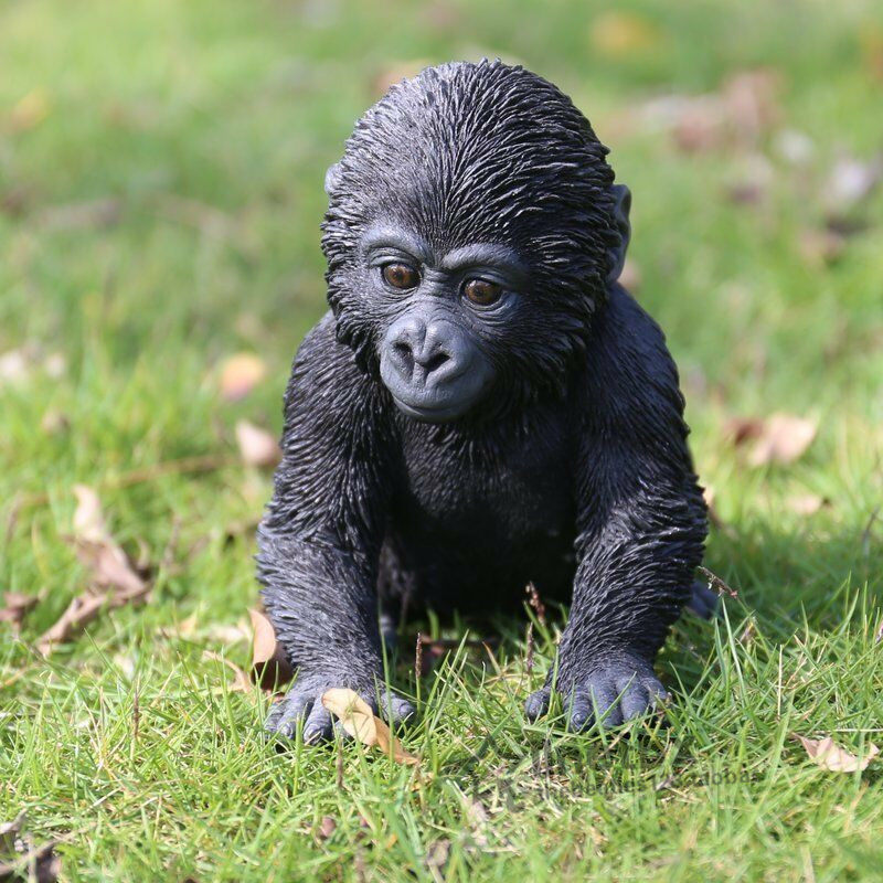 代购大猩猩宝宝坐可爱仿真雕像动物雕塑花园客厅庭院装饰摆件户外
