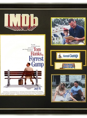 阿甘正传 汤姆汉克斯 罗宾怀特 亲笔签名照片裱框 含证书 IMDB